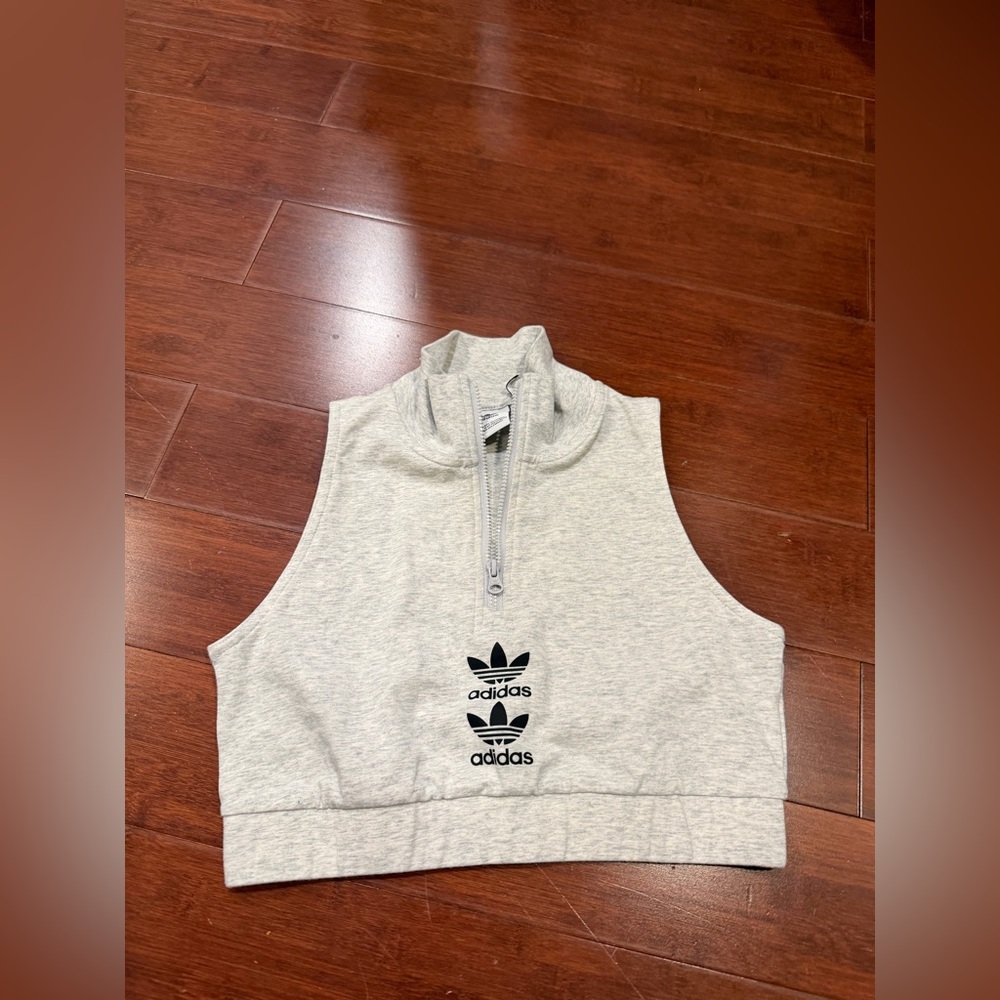 Adidas Heather Gray Top with Logo